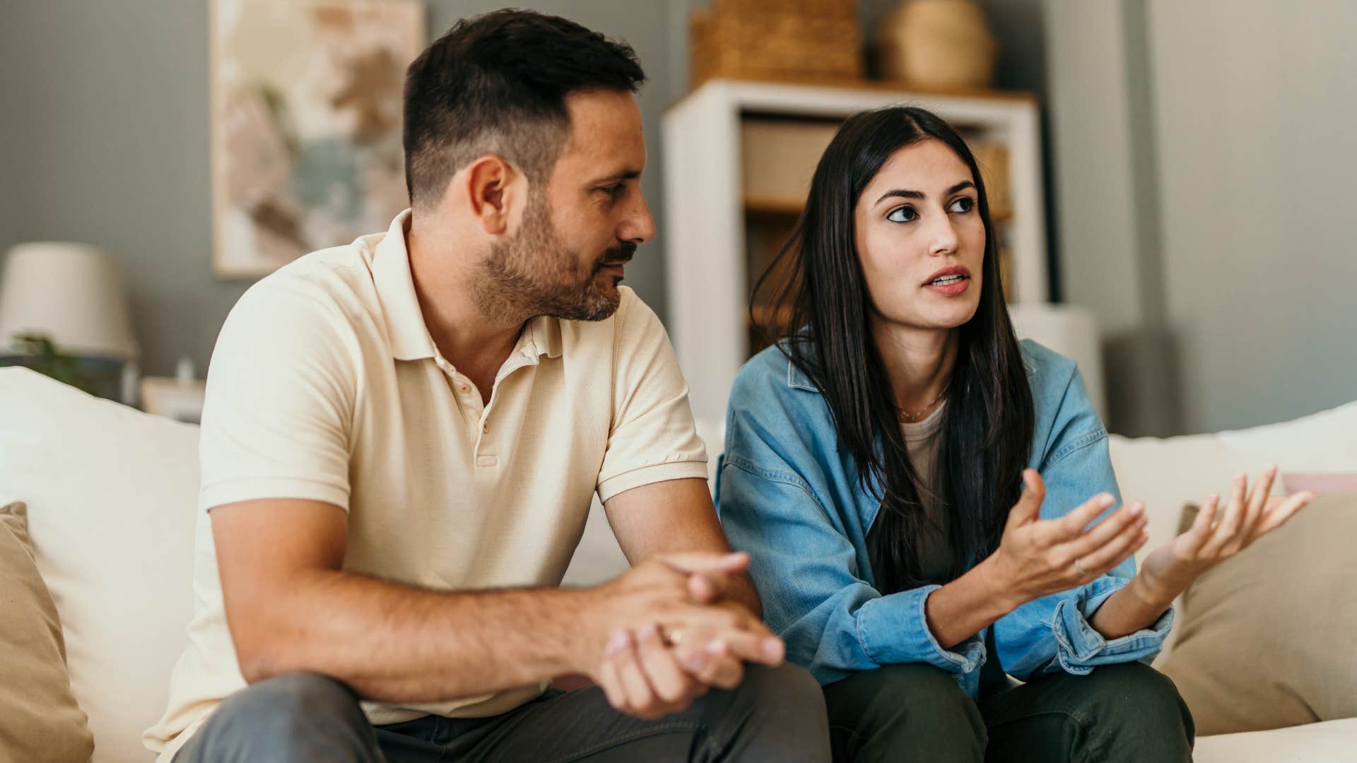 couple always thinking about efficiency talking at home