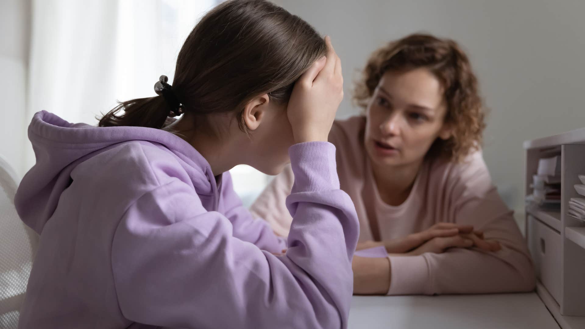mom scolding daughter telling her you're wasting your potential