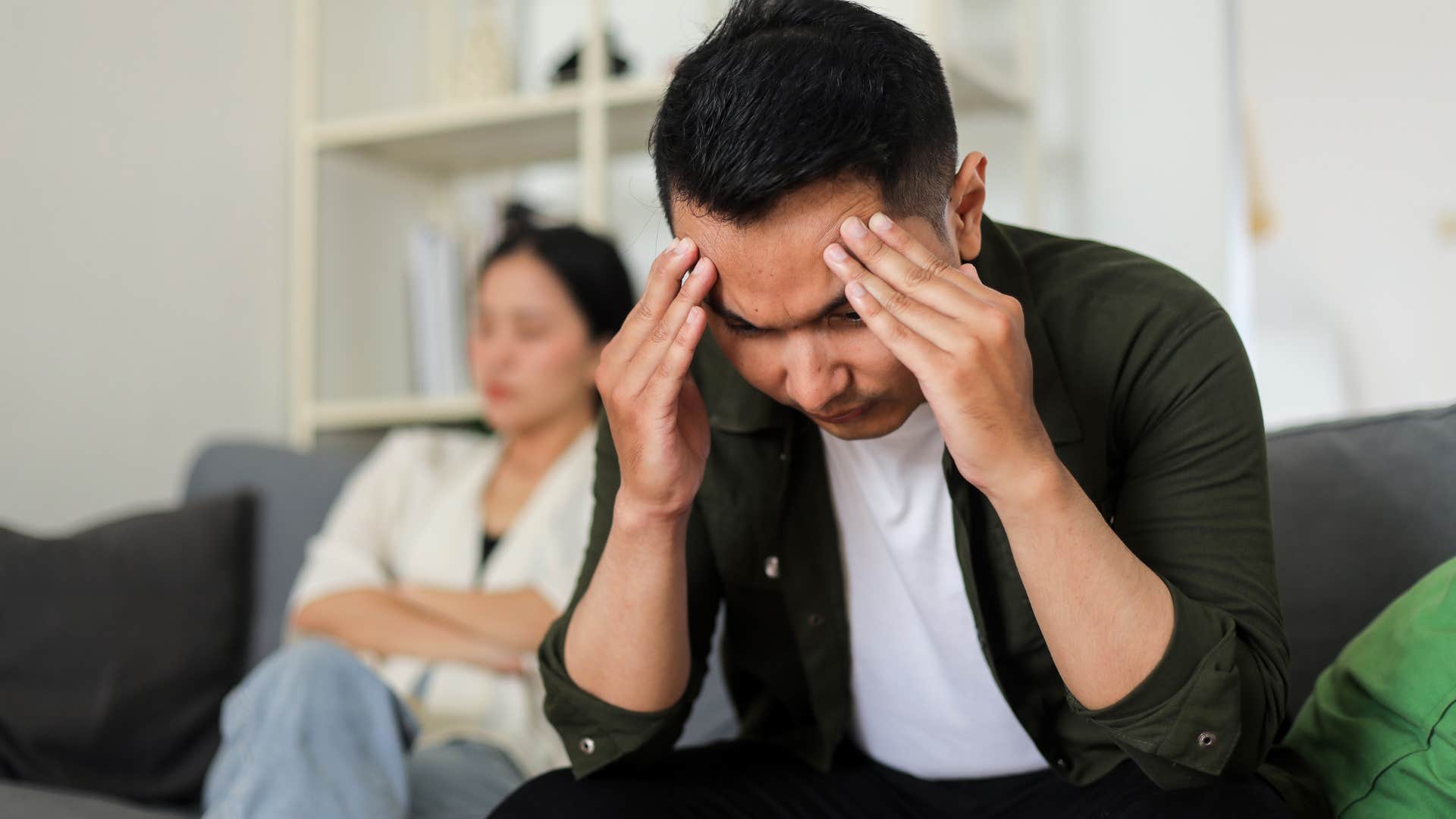 man who thinks he's the strong one falling apart