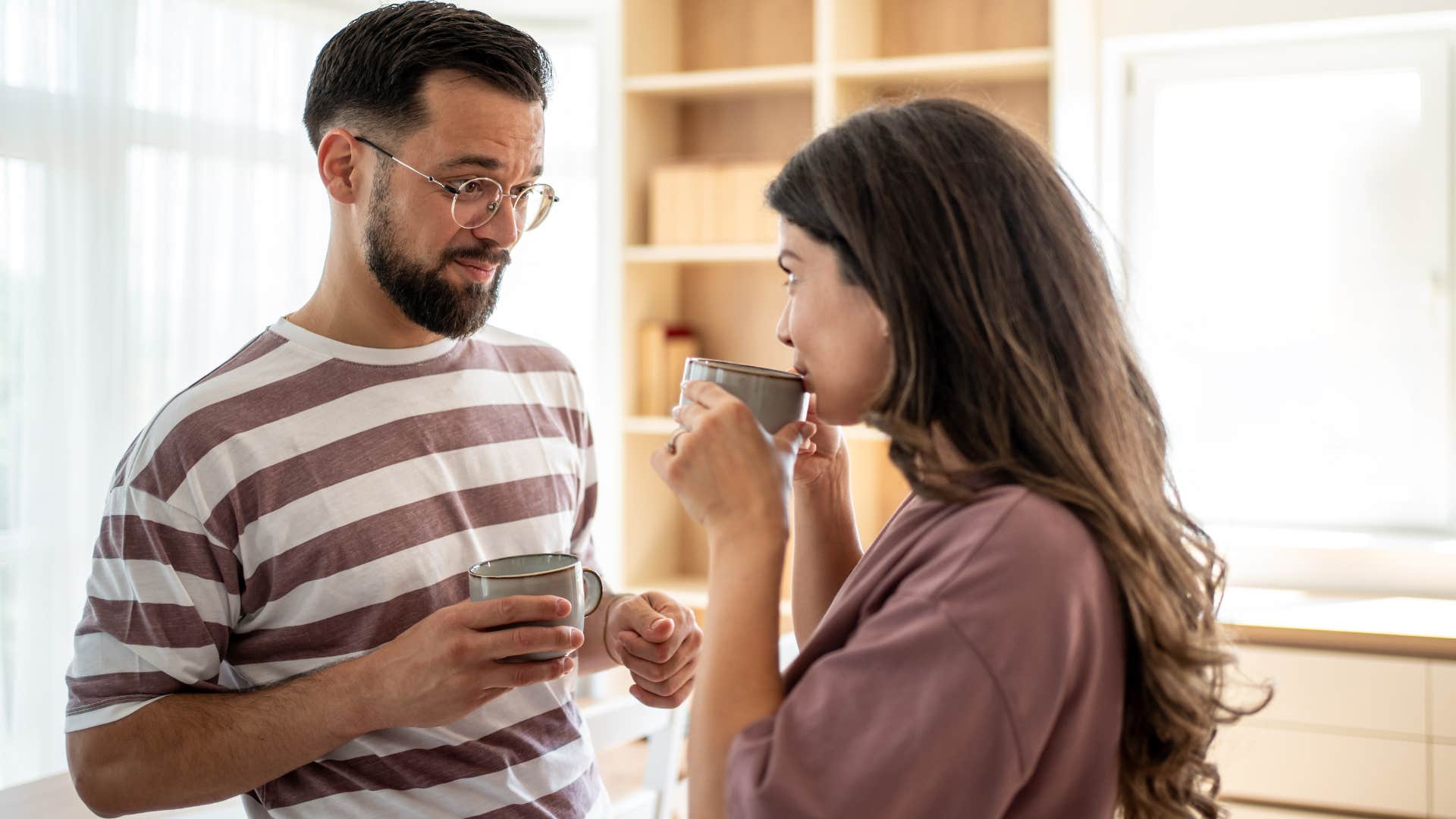 Man saying "you make me better" to his wife.