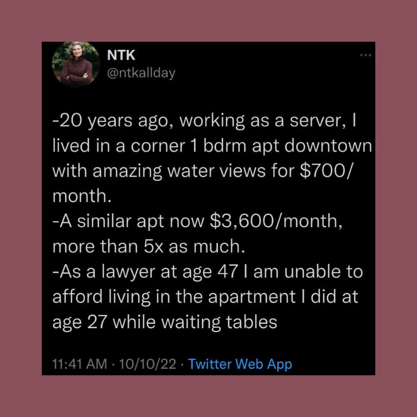 Lawyer Can No Longer Afford An Apartment She Had While Working As A Waitress Reddit Post
