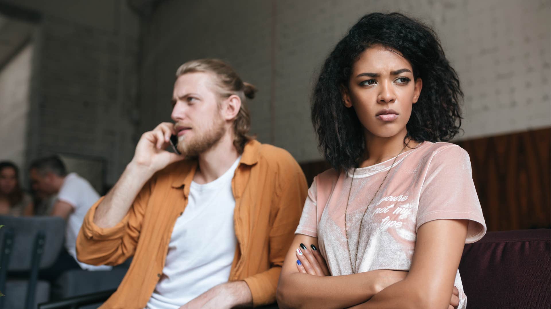 Strong woman challenged by disappointing man