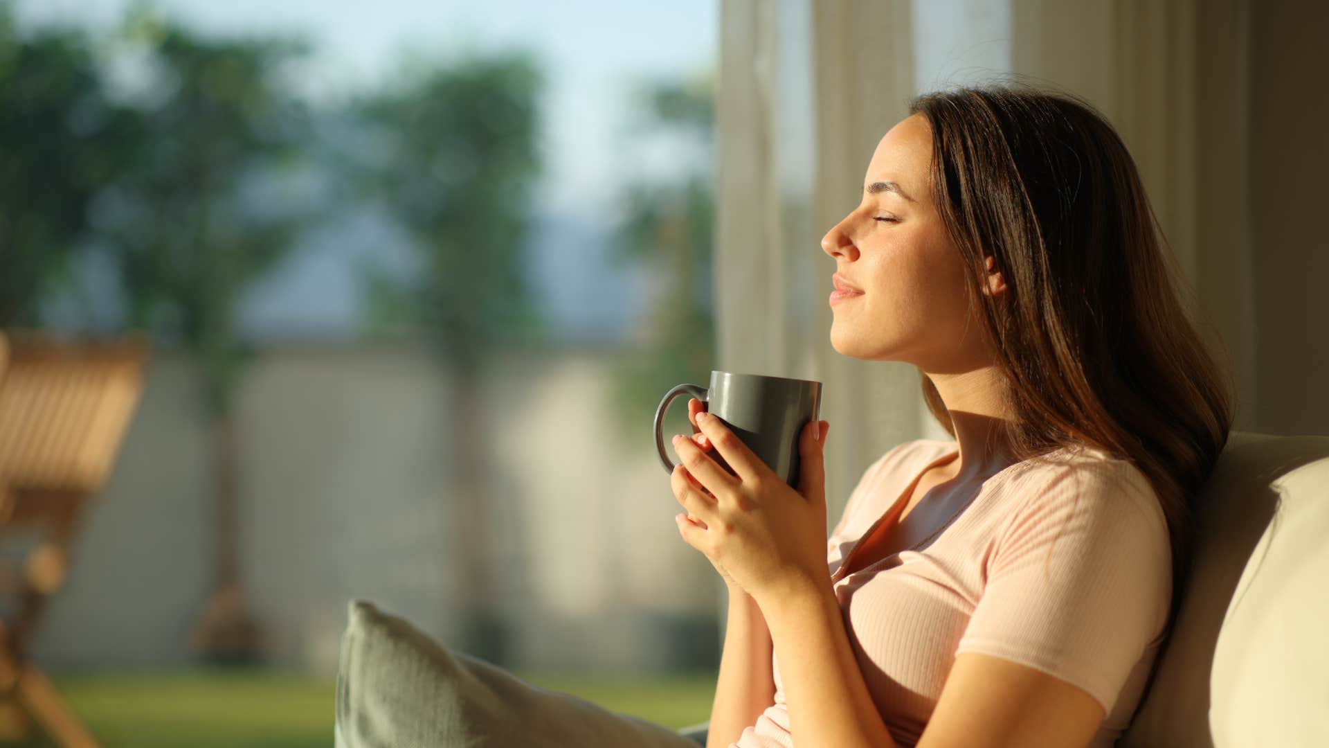 woman who lets things go as the universe is working in her favor