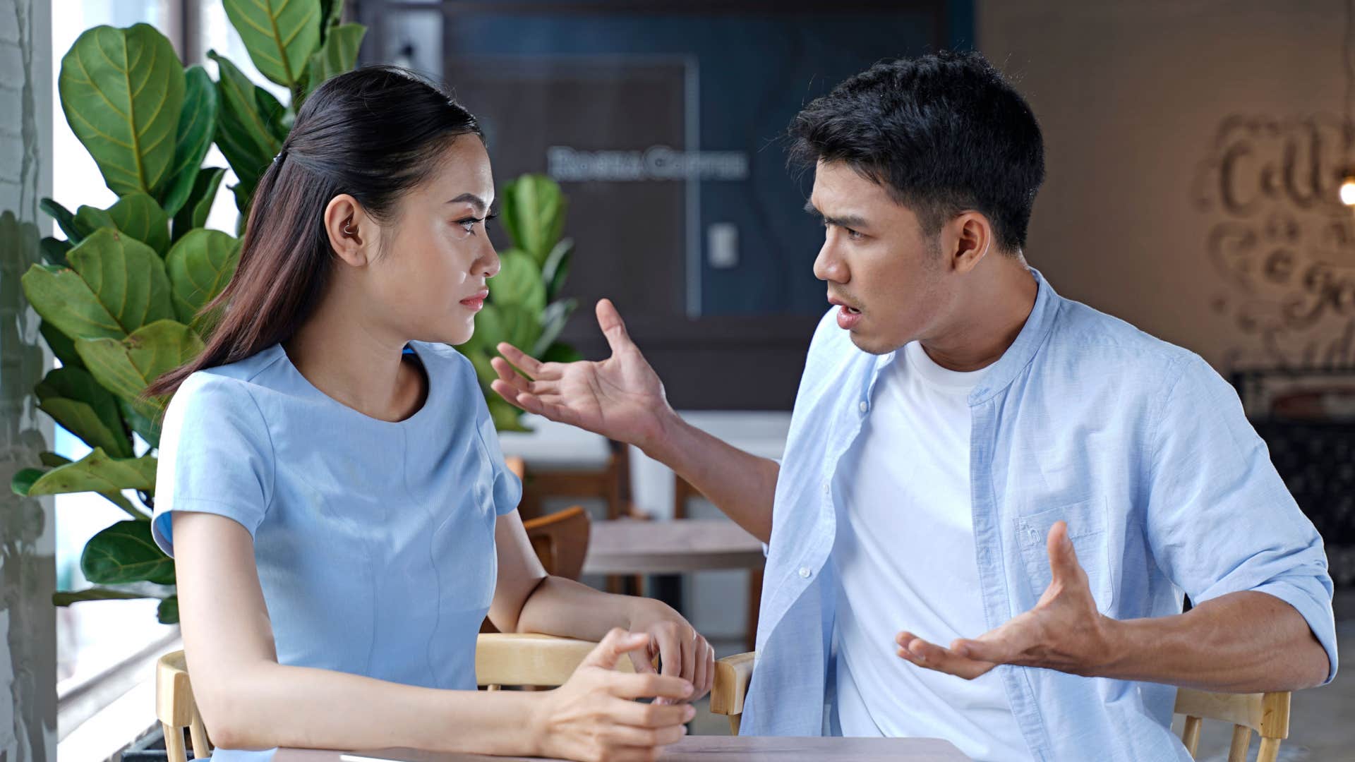 man asking his wife if she ever stops talking