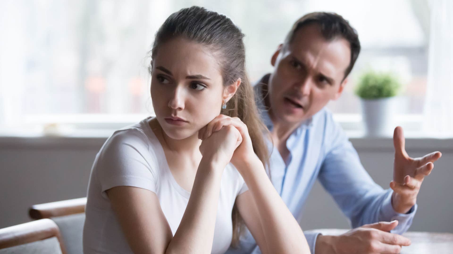 man telling his wife it must be nice to stay home all day