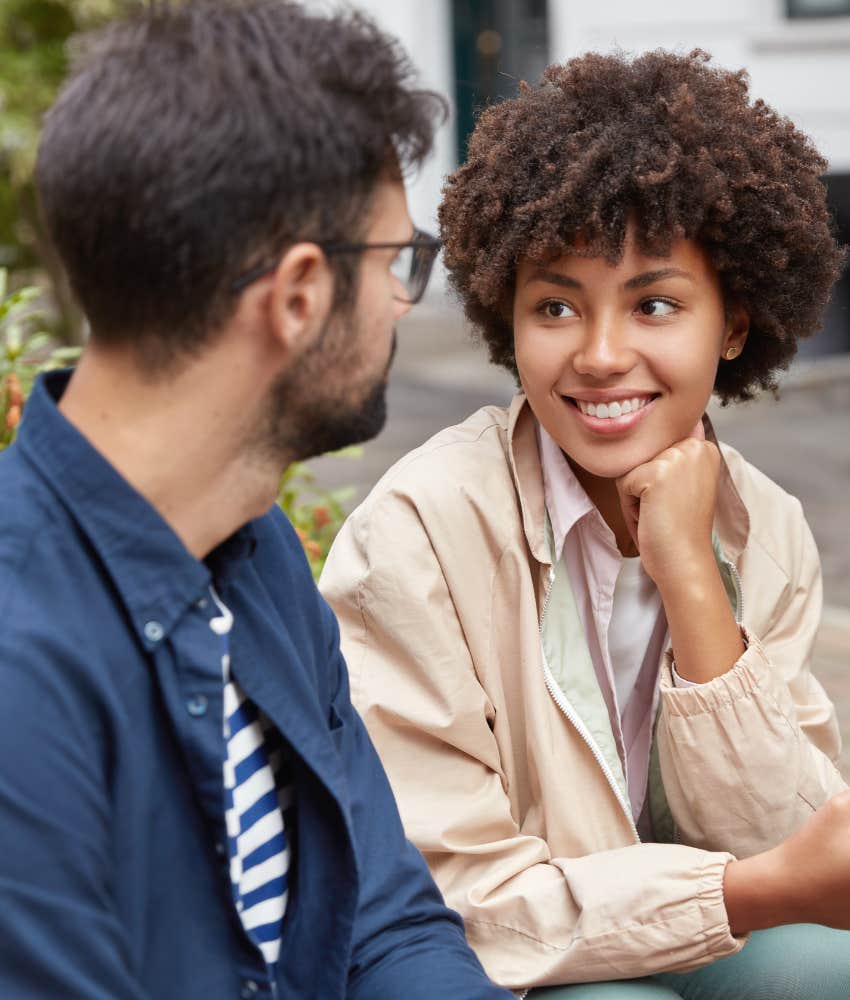Couple talk about beliefs in marriage