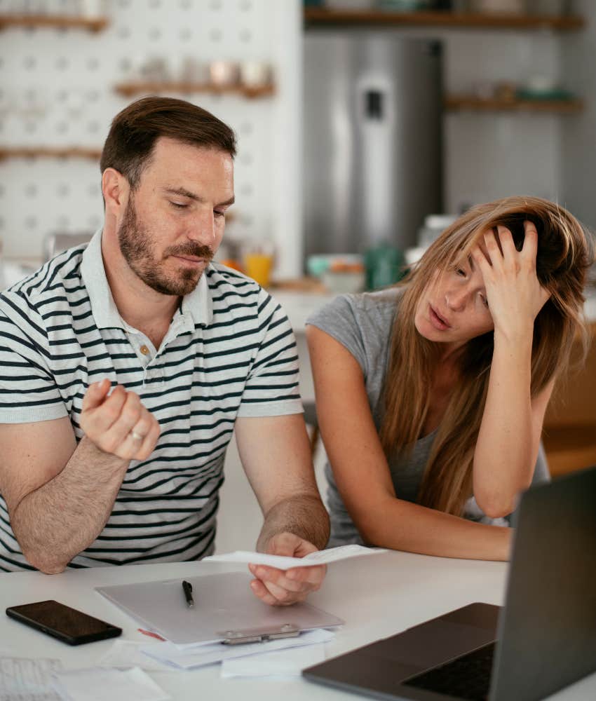 Married couple can't agree how to split their bills