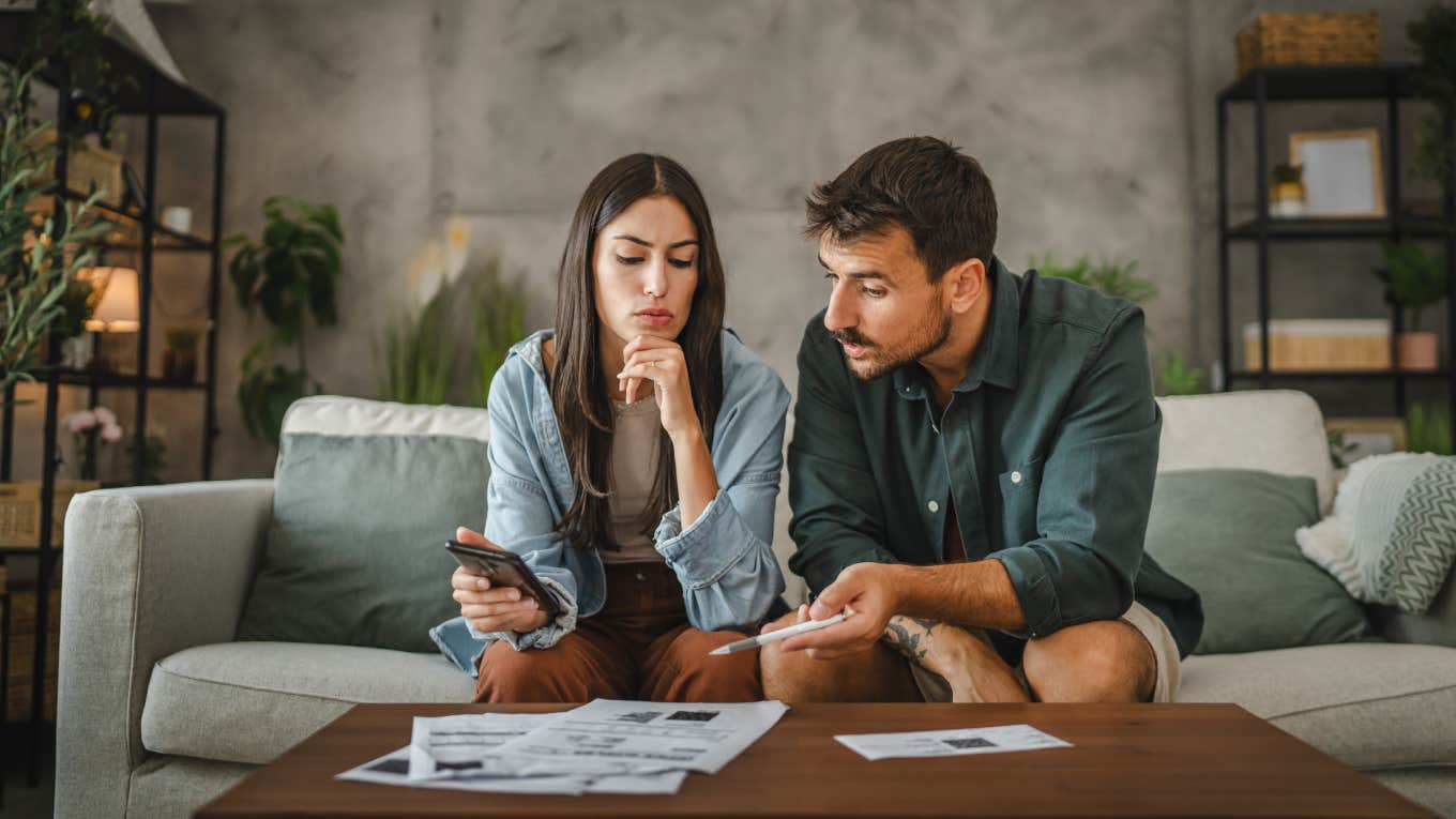 married couple going over finances