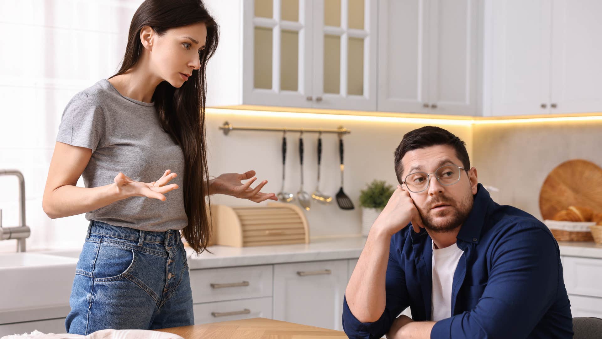 men who only pretend to be good husbands when other people are around usually do these performative things expressing affection for their partner loudly