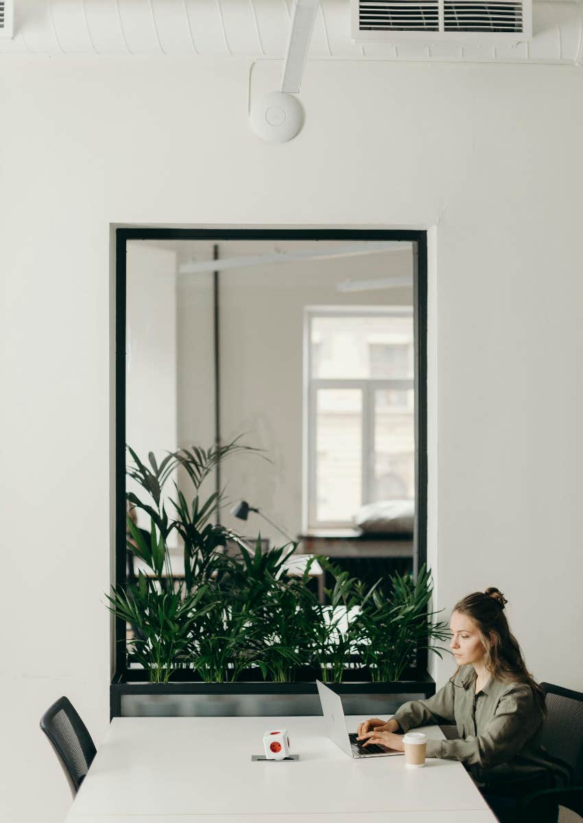 woman working a desk job