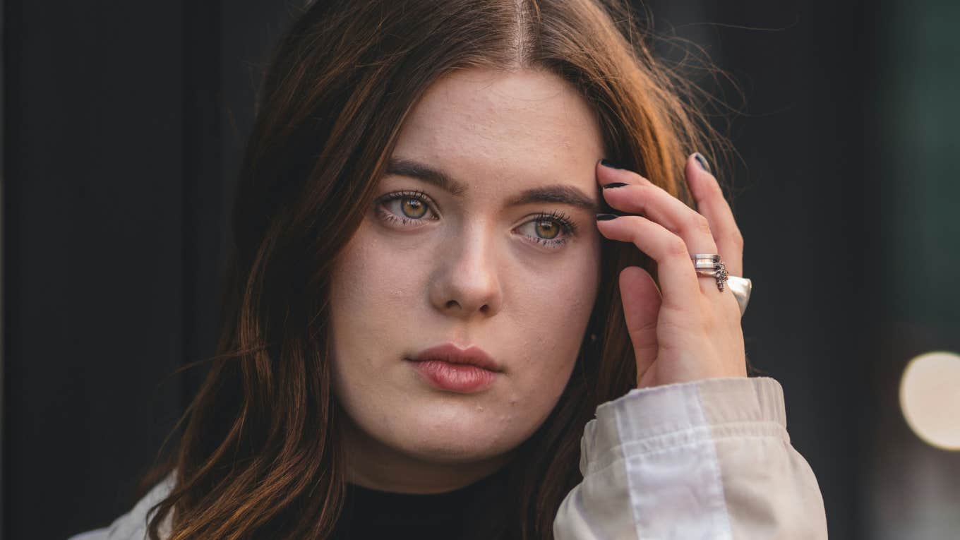 Woman moves forward from old wounds.