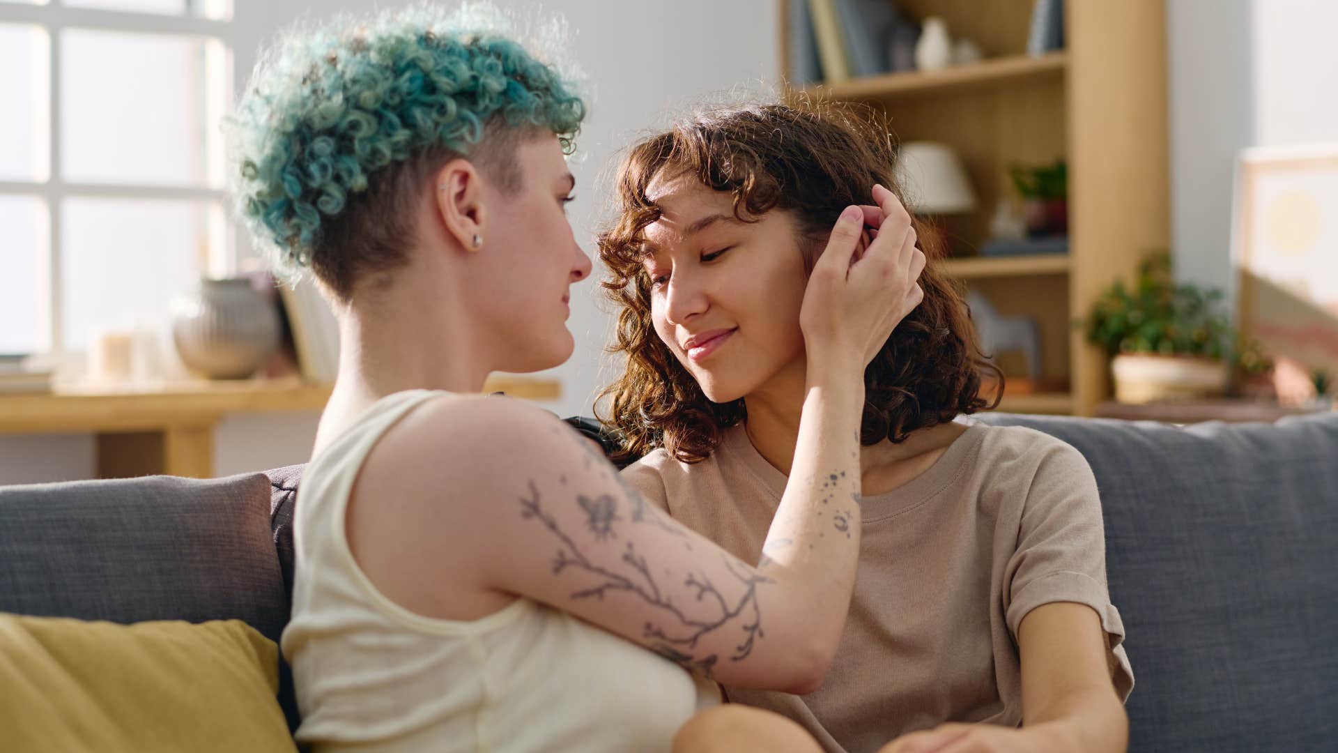 young couple being affectionate