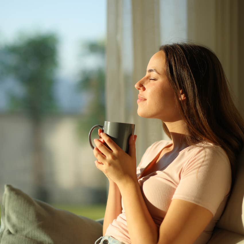 woman who numbs herself as she heals by letting go of the pain