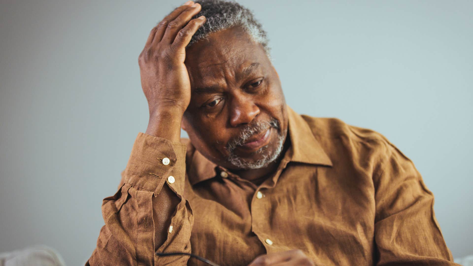 man missing his full, bustling home