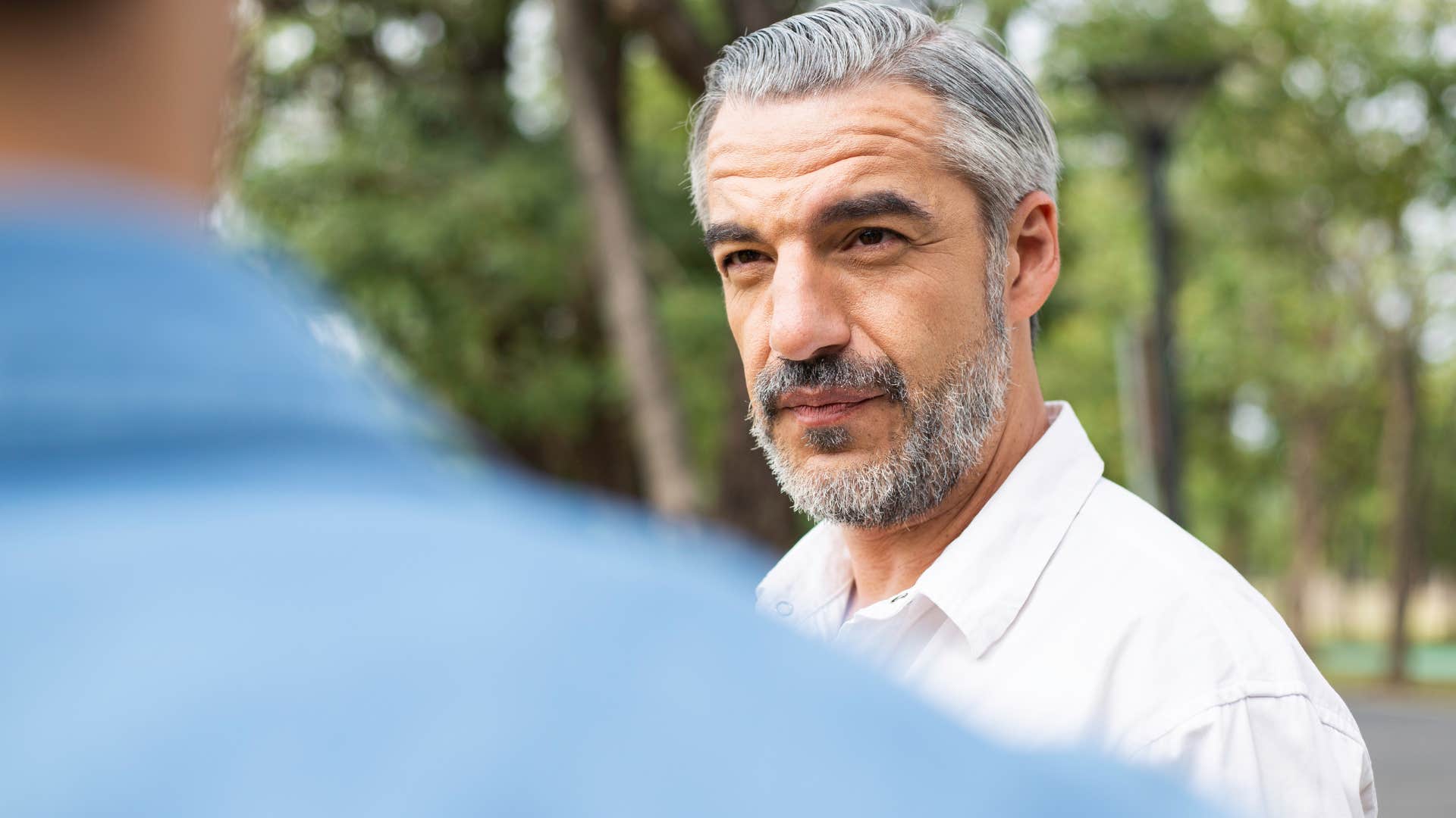 man who redirects conversations with his parents often