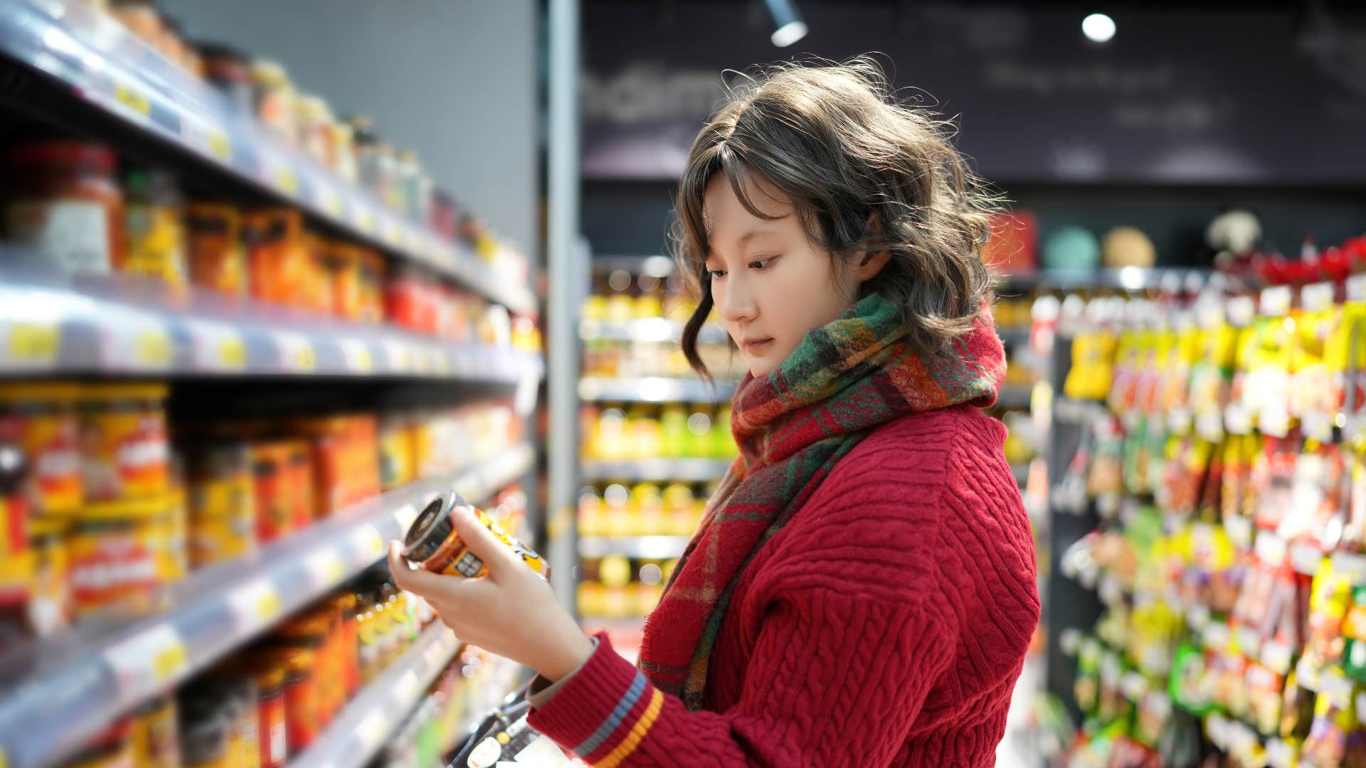 woman stocking up on emergency supplies