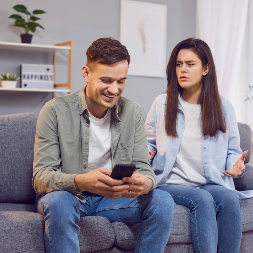 woman who is about to be slowly dumped as he avoids quality time