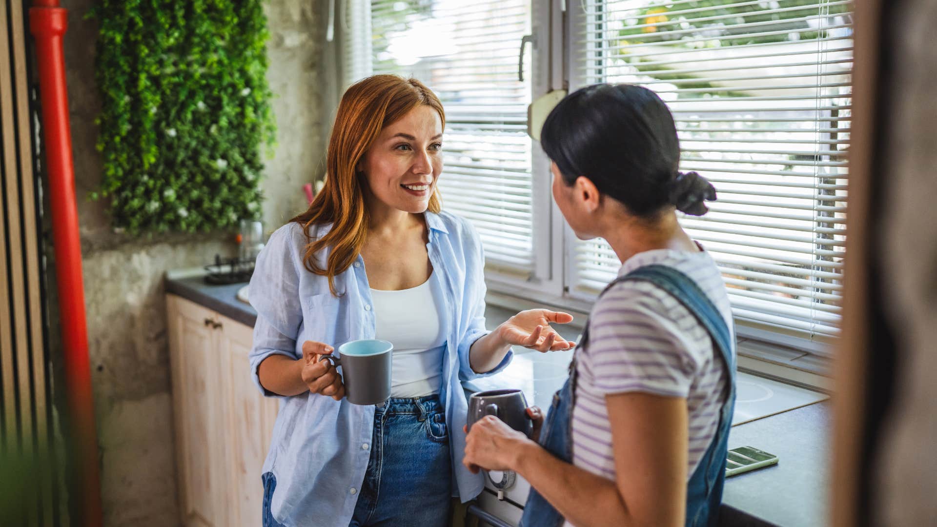 transparent woman oversharing with co-worker