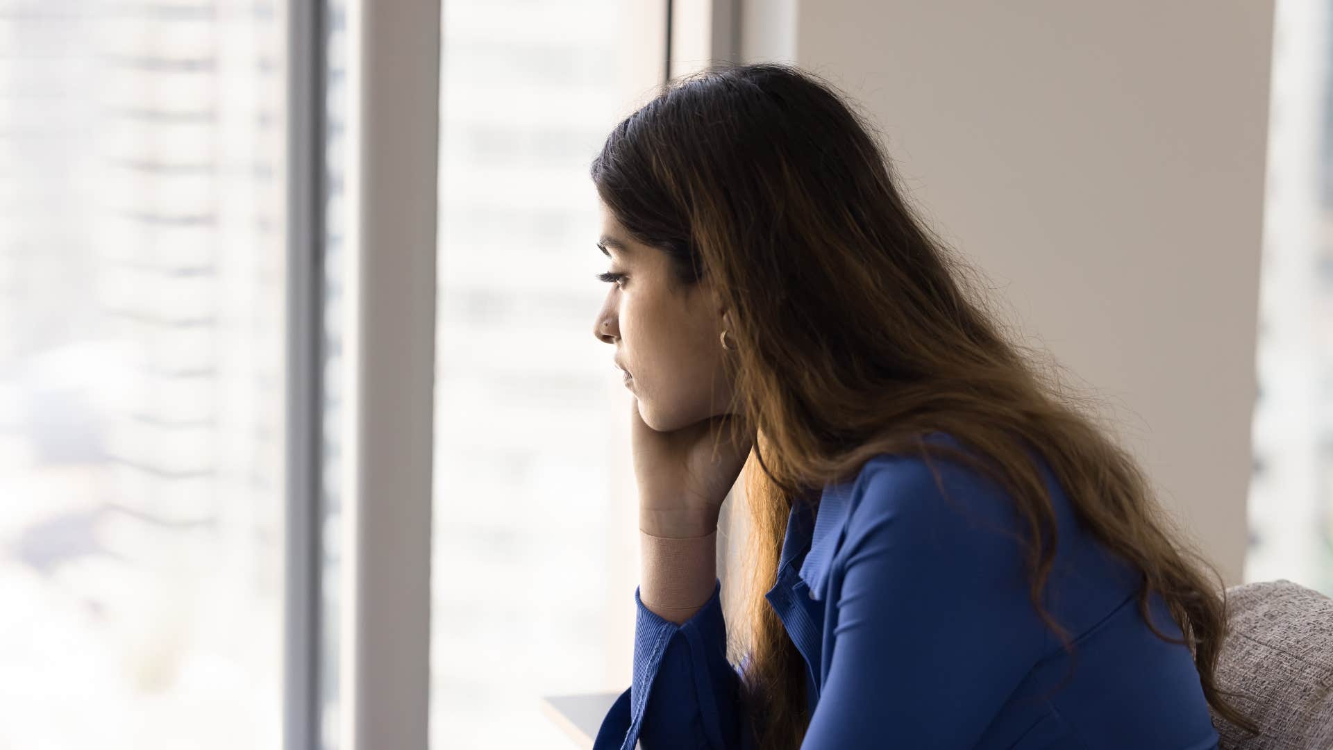 sad woman who learned early on that mistakes are dangerous