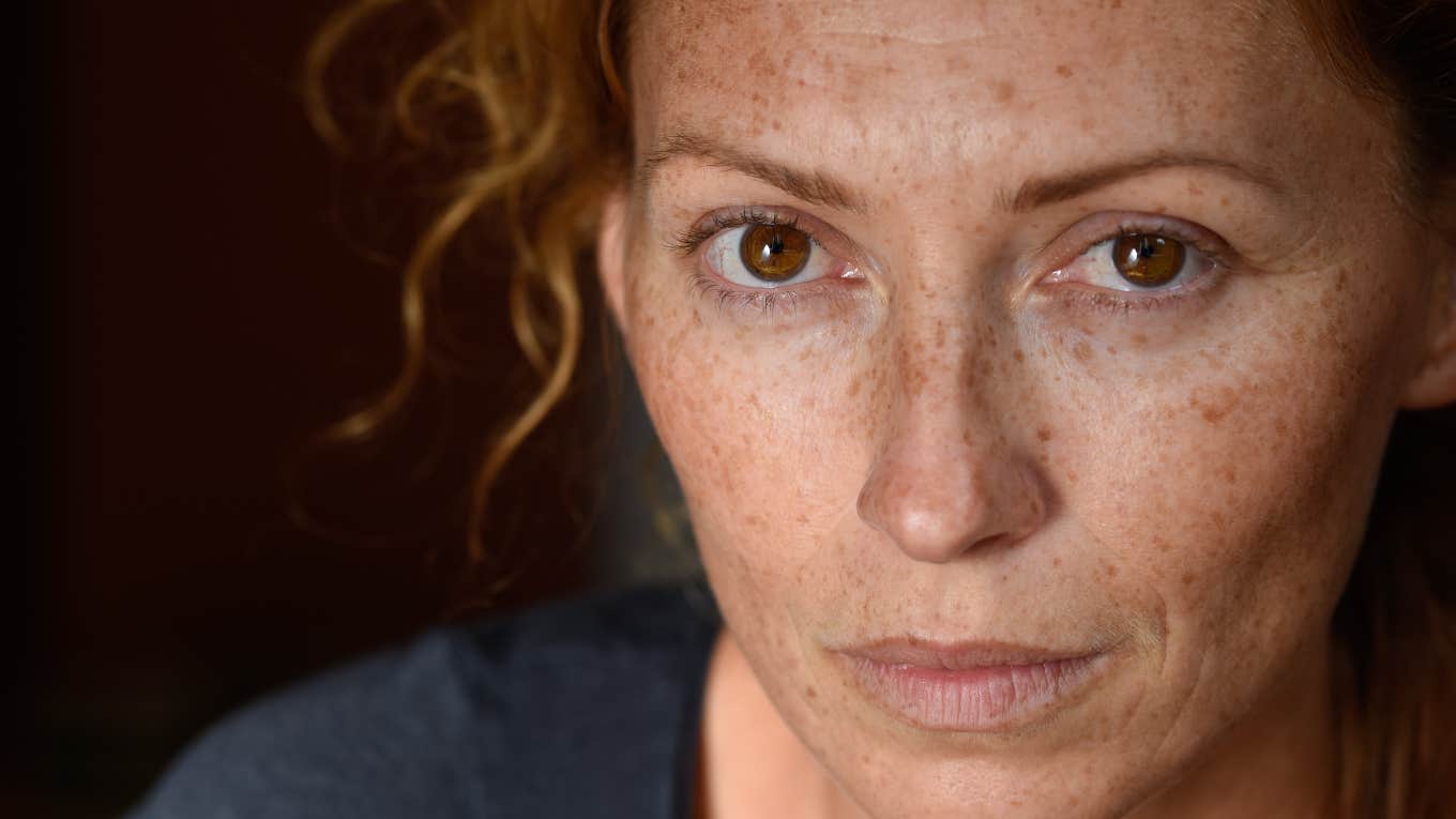 ignorant woman about to say careless phrases