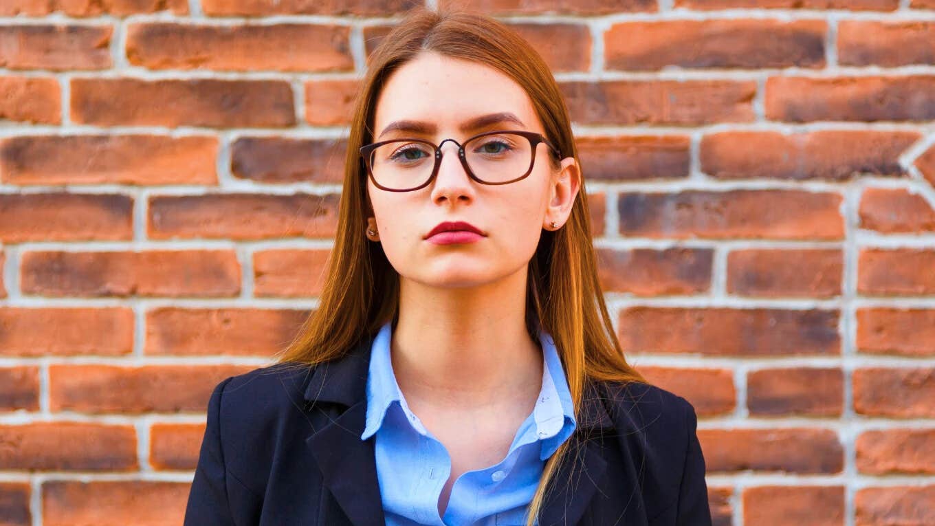 serious mean woman after being brutally honest