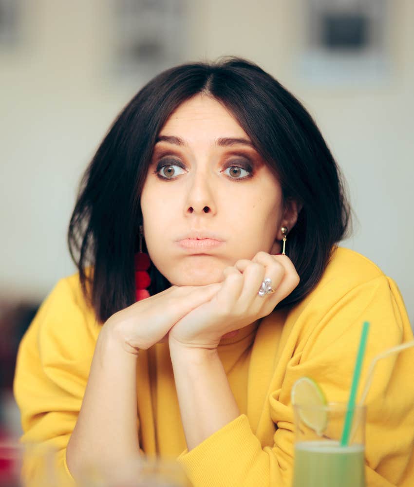 Single person realizes more makeup is not the solution