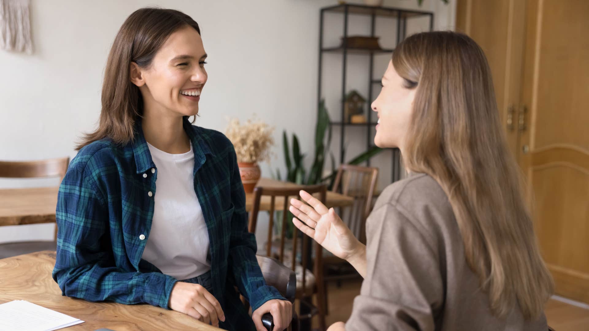socially awkward woman being overly polite