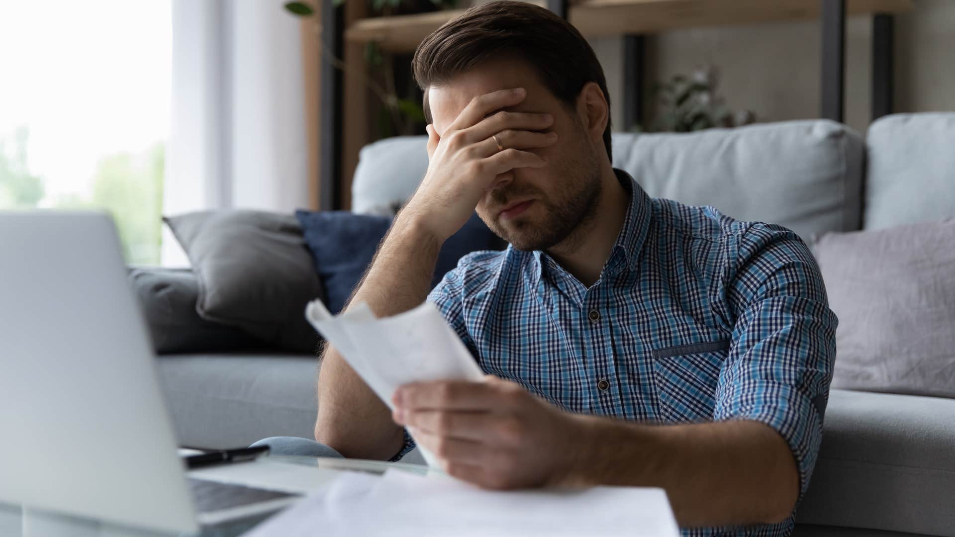 man who is upset because he's not earning enough money