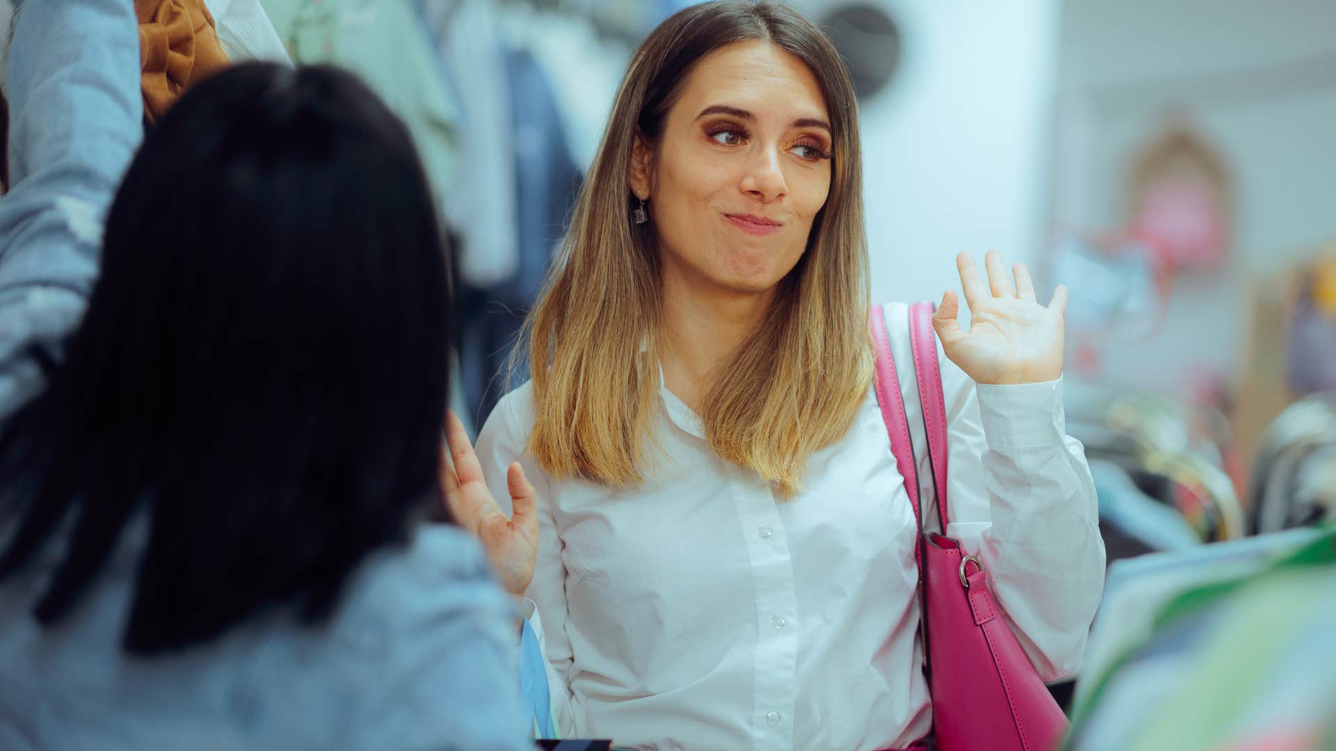 ignorant woman saying i dont know in public