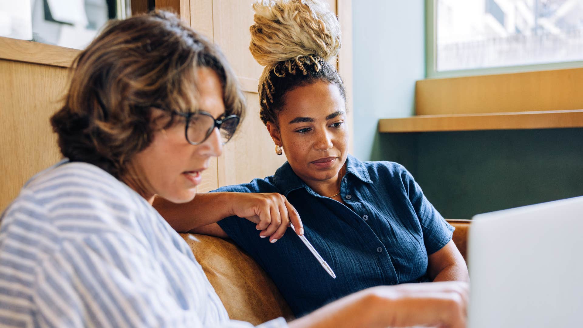 woman thinking that silence is often more powerful than loudness