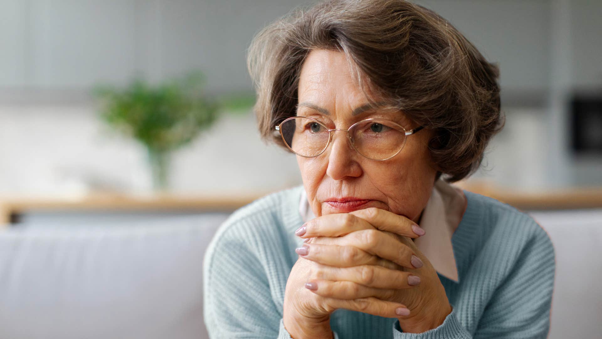 avoidant woman sitting at home