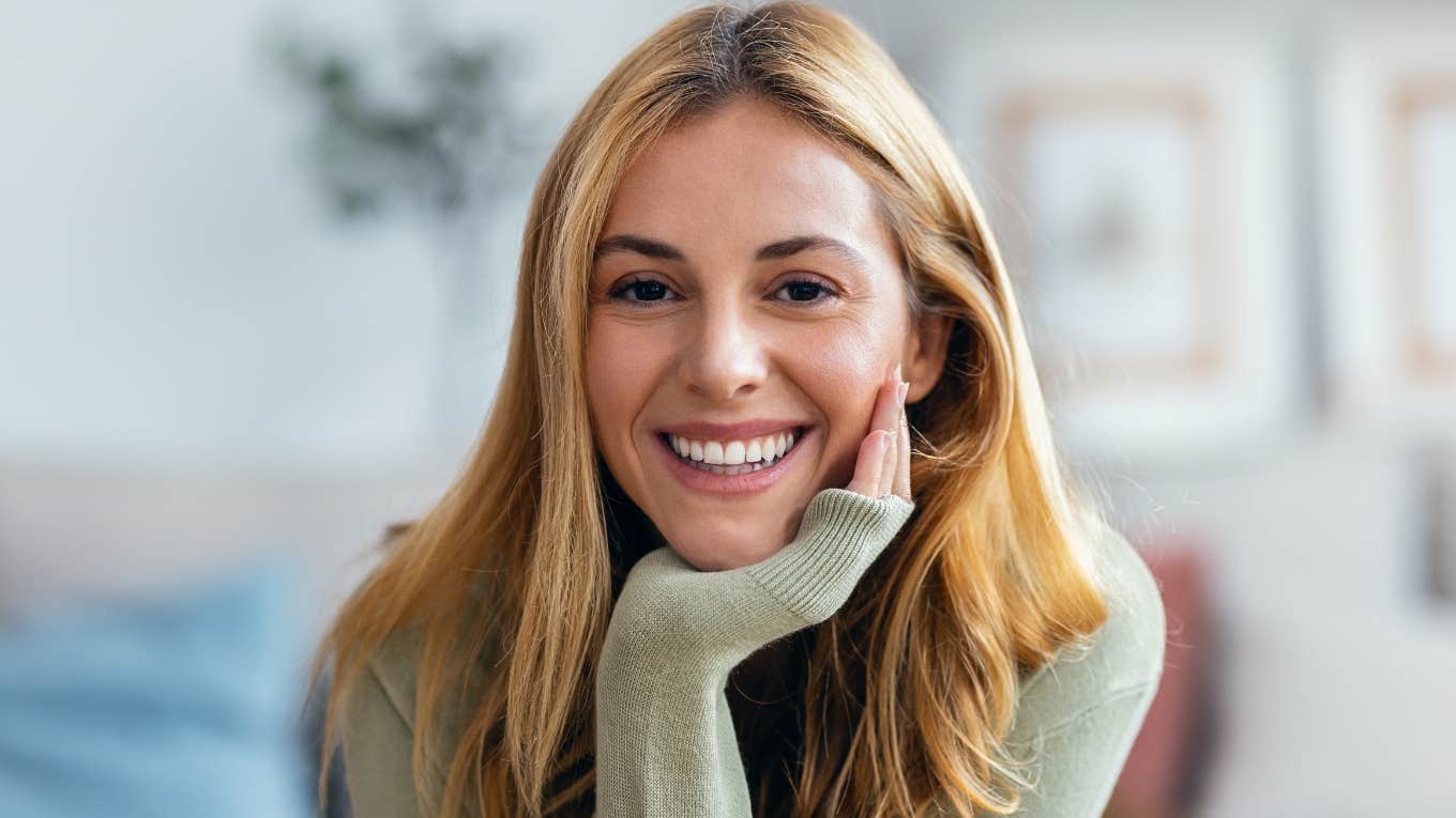happy smiling woman who lights up every room