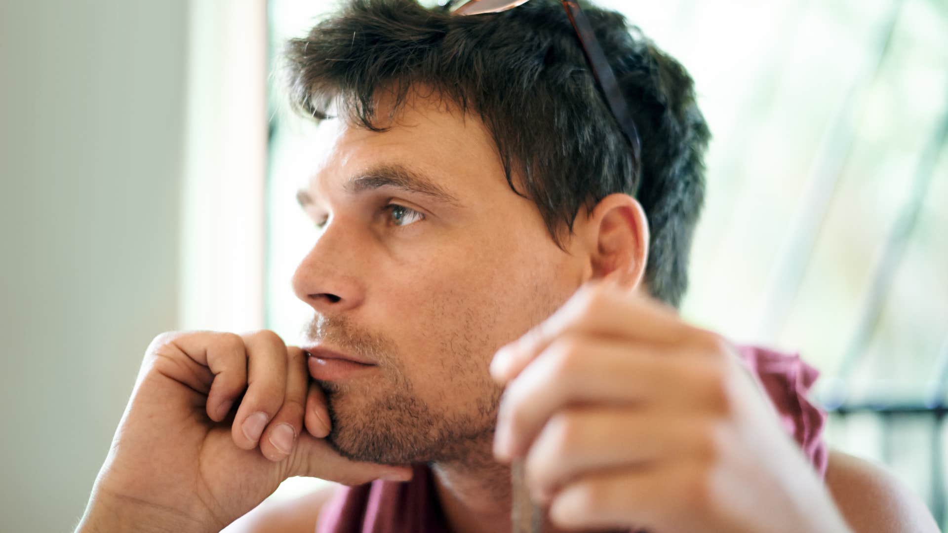 curious man thinking