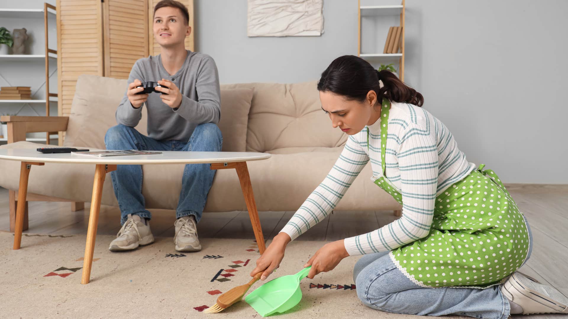 man who refuses to take accountability as he lets partner do the work