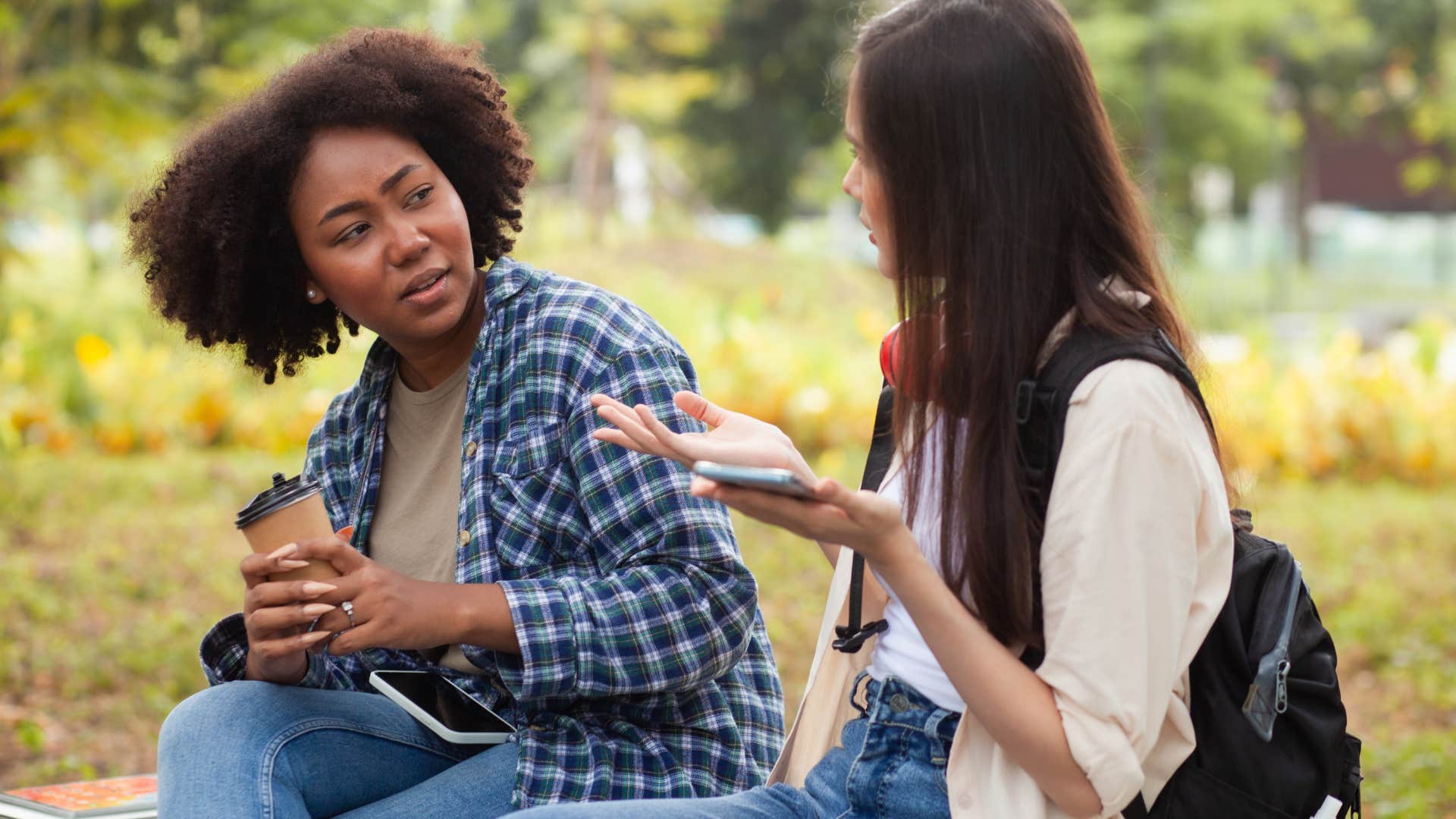 woman who refuses to take accountability as she vents to her friends instead of partner