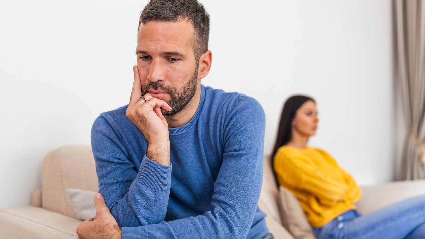 man secretly thinking about leaving his wife 