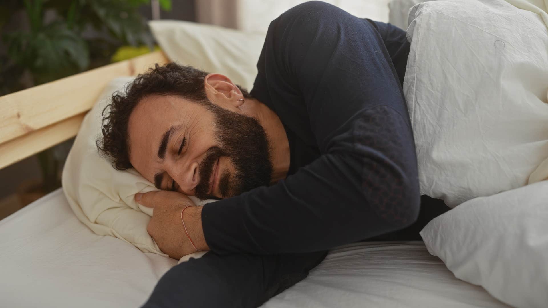 man who's fond of physical touch sleeping alone