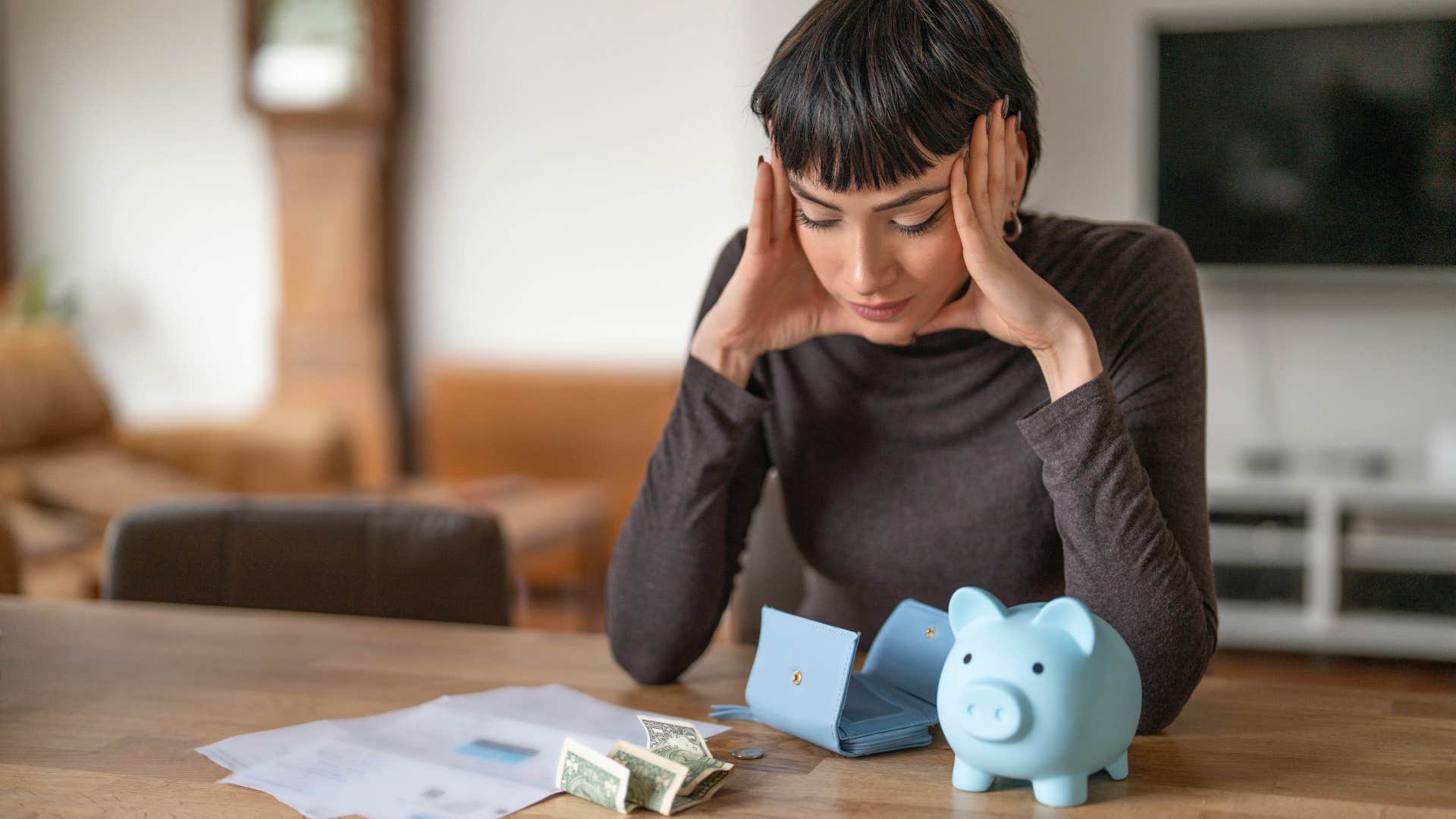 woman stressed about money