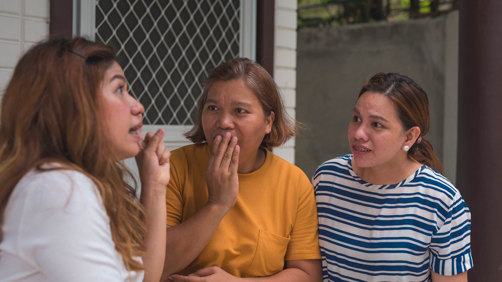 group of friends gossiping