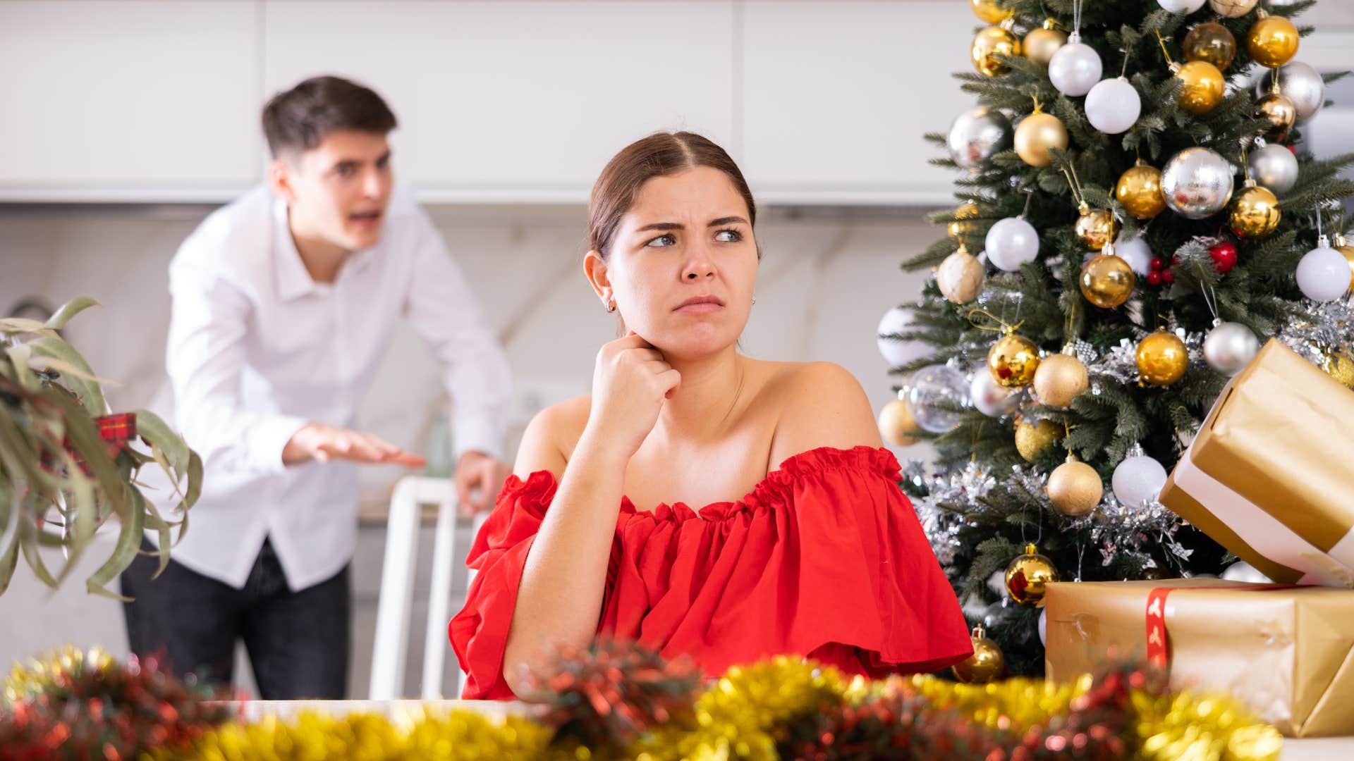 couple whose relationship falls apart over the holidays because of festivity fatigue