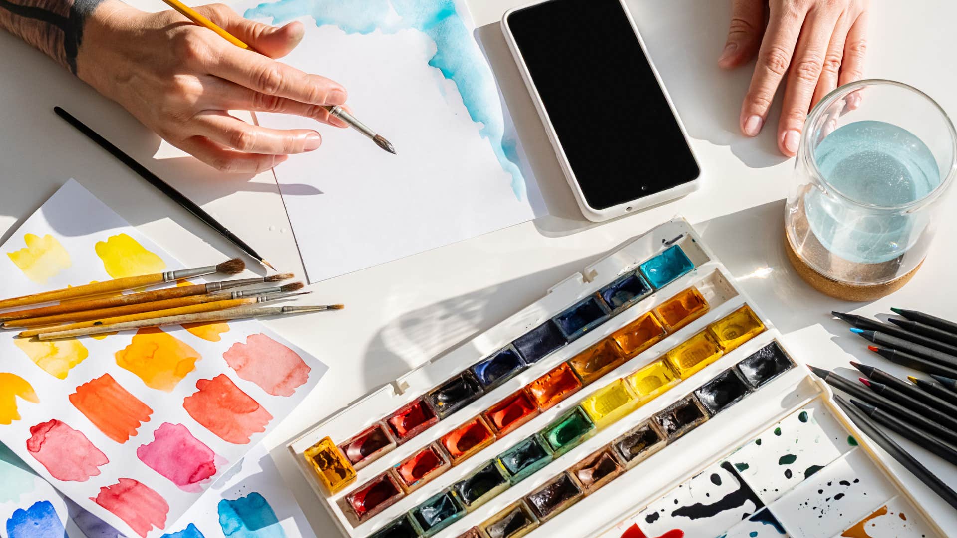 person painting as a hobby