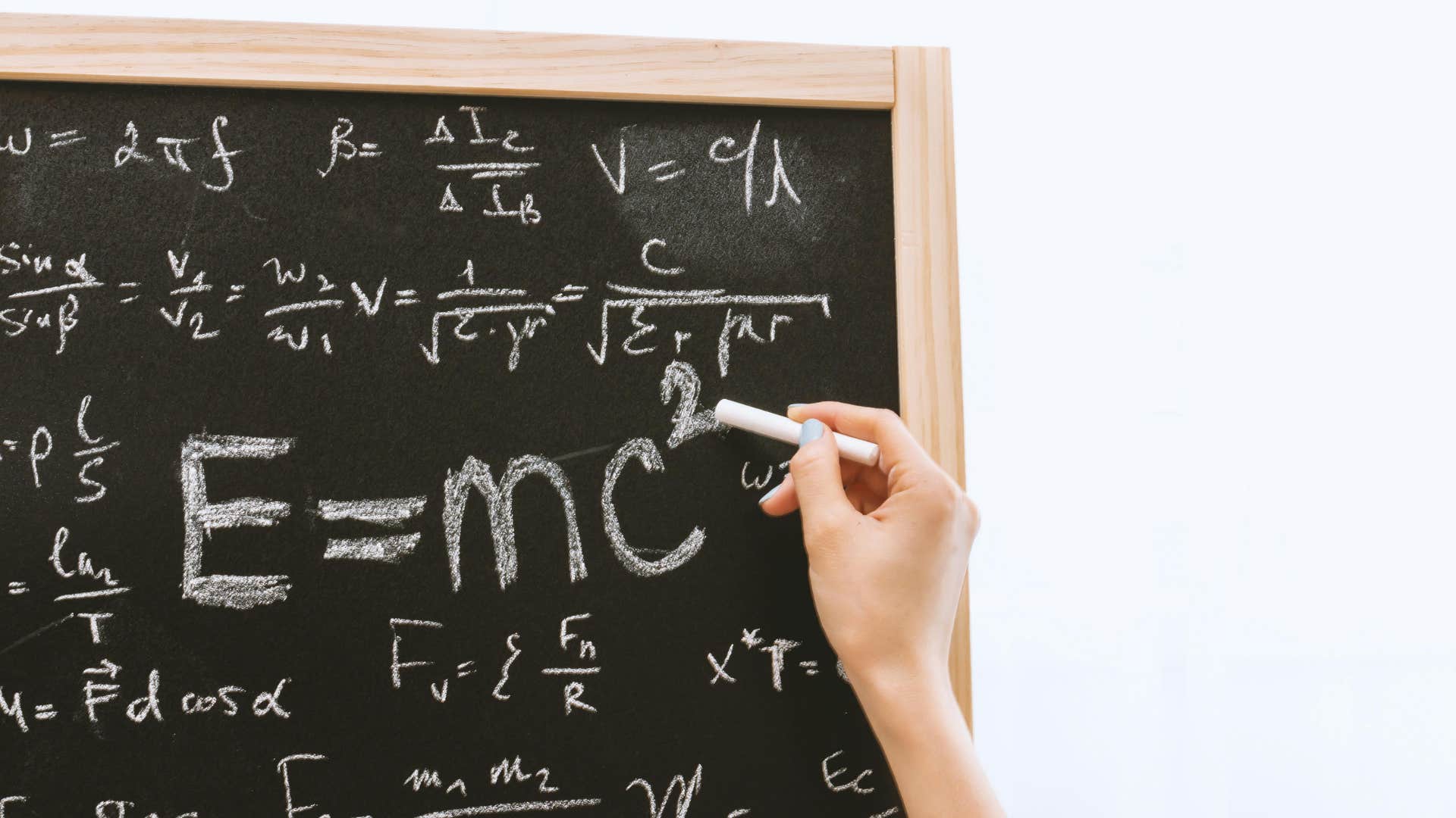 scientific theory on chalk board