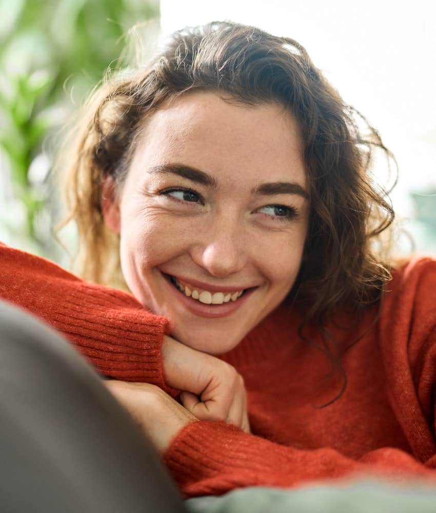 attractive woman positive attitude