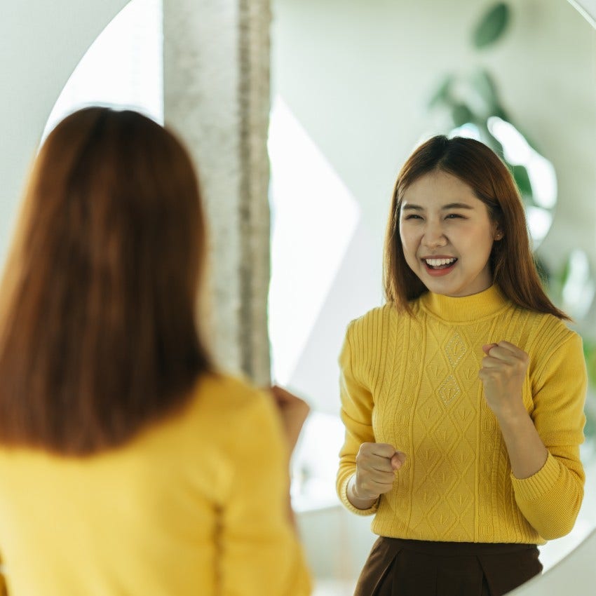 woman who talks to herself as a sign of high intelligence and it motivates her