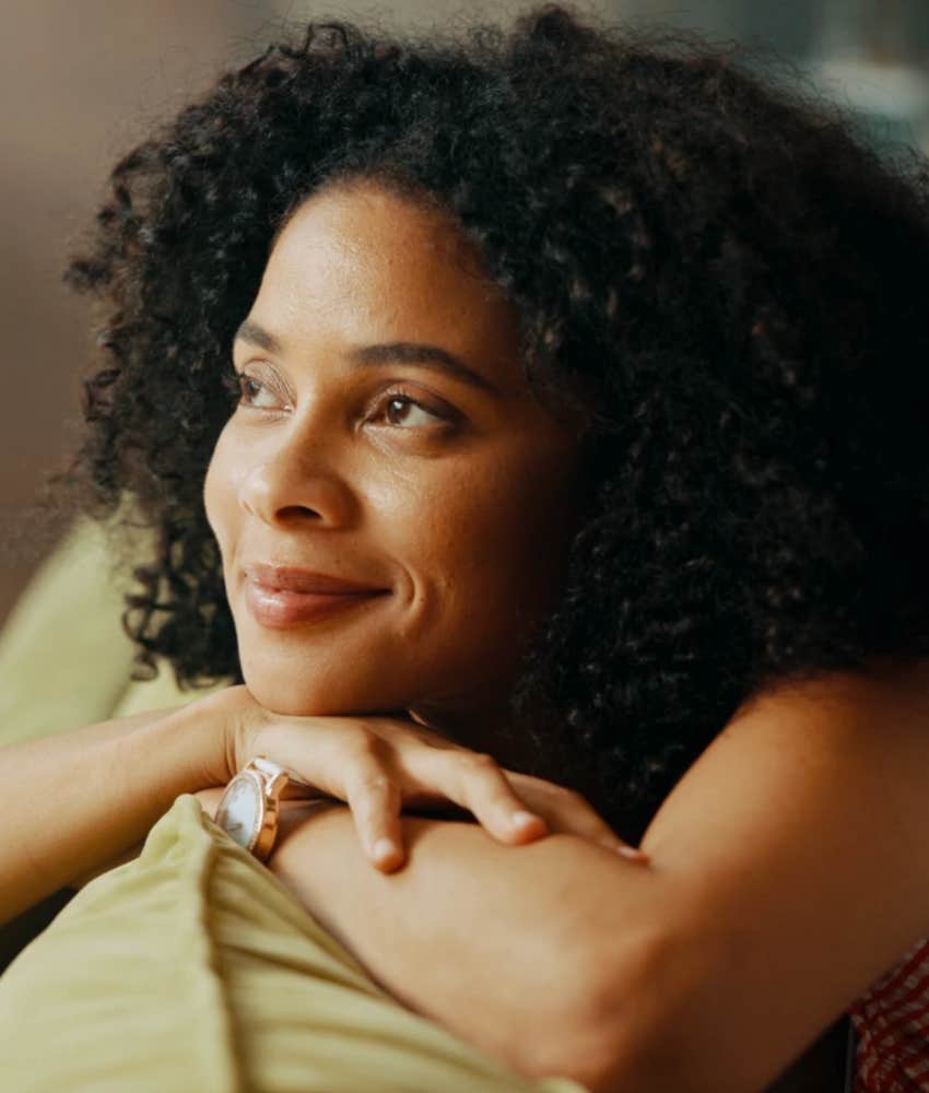 Woman with deep intuition looks dreamy because she's a starseed