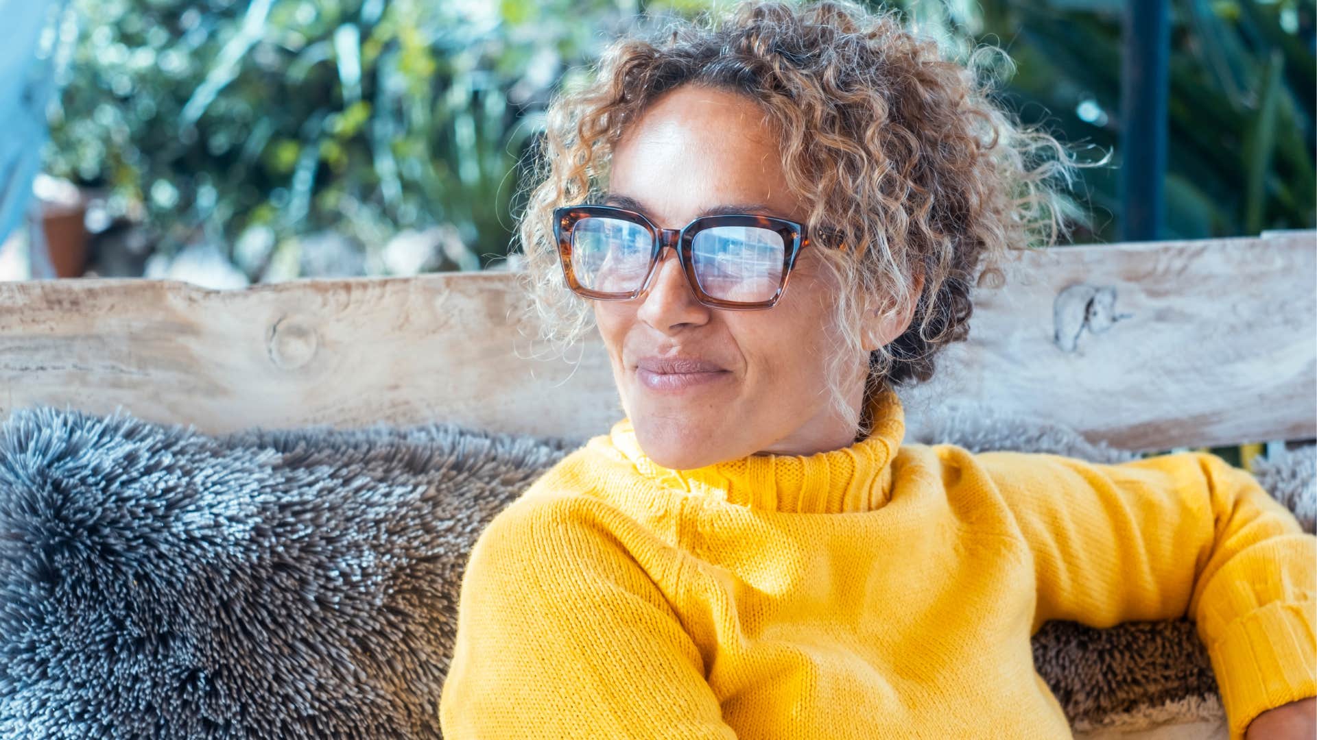 happy woman who tries new things