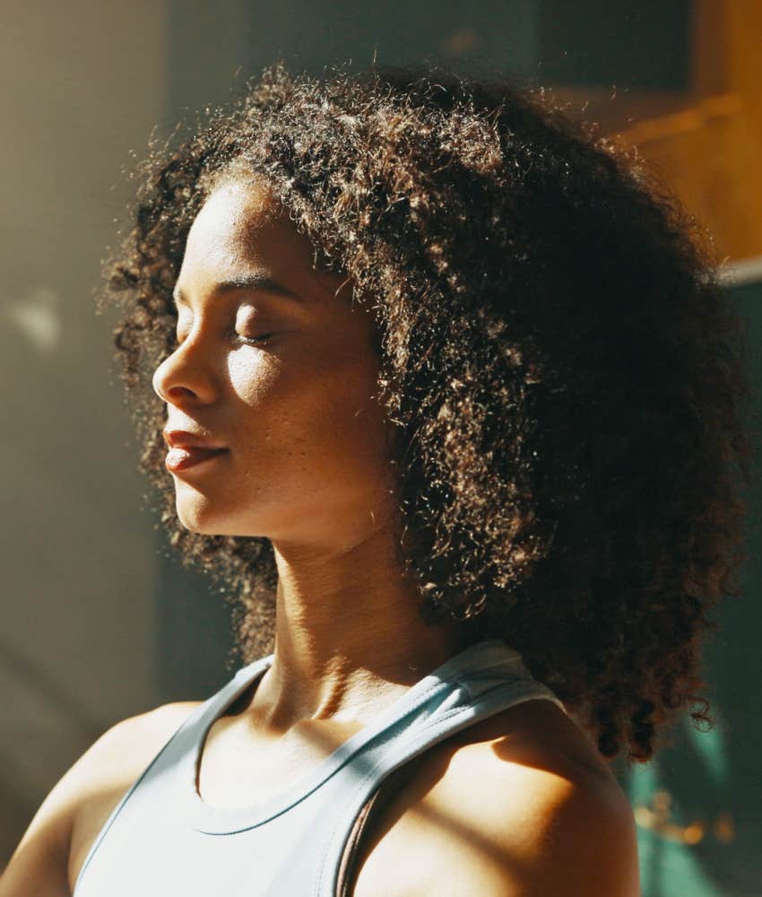 Graceful person practices mindfulness