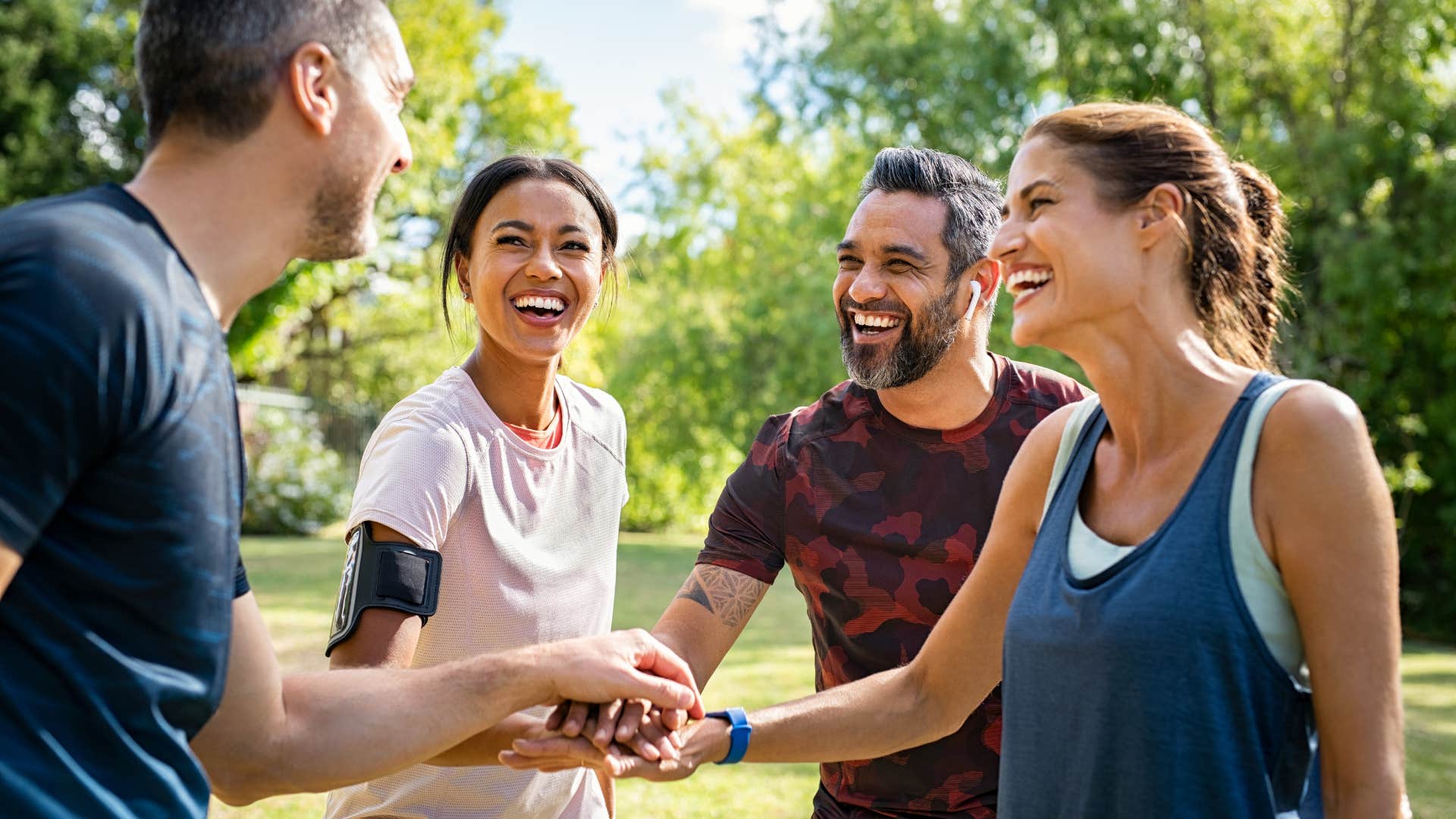 Friends exercise together to feel their best