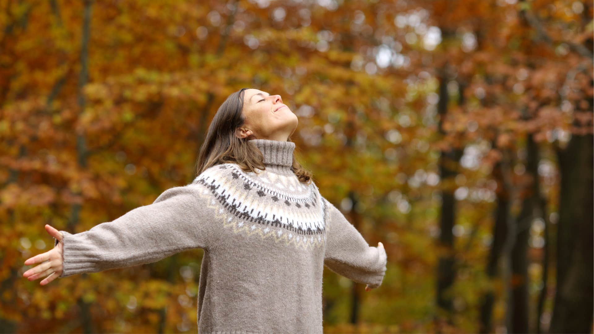 woman who is genuinely satisfied with her life as she finds peace from her core self