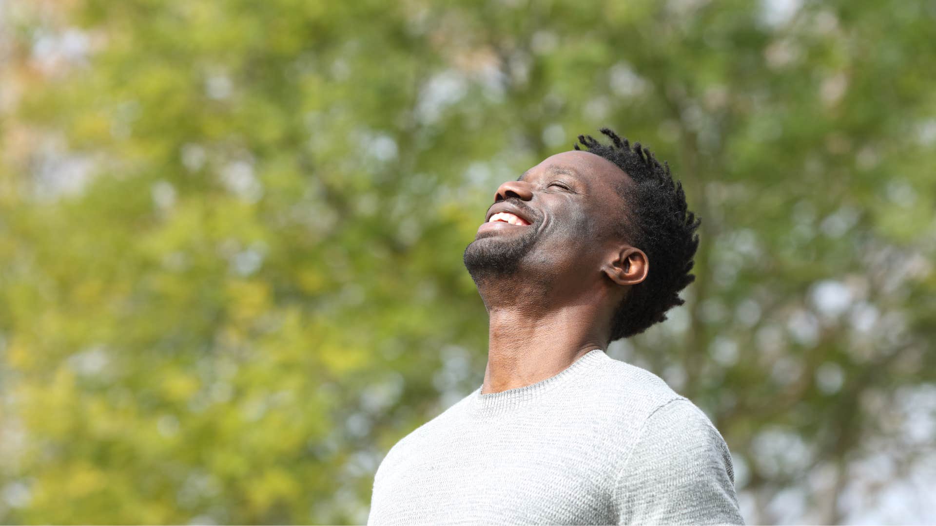 man who is genuinely satisfied with his life as he appreciates the now